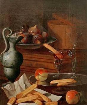 Cristoforo Munari Glaser und Loffelbiskuits oil painting image
